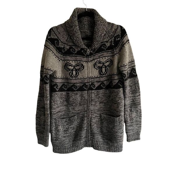 ARITZIA Tna Sea To Sky Wool Chunky Knit Long Cardigan Sweater Jacket Grey L - Picture 1 of 7